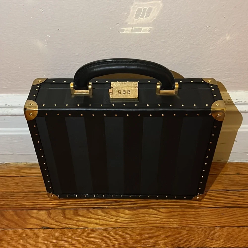 Fendi vintage unisex FF Pequin logo monogram trunk briefcase bag